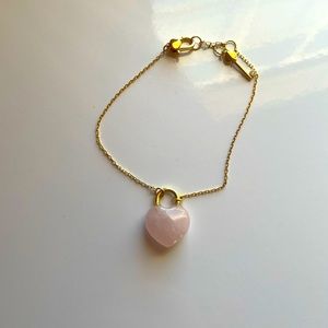 Kate Spade rose quartz heart lock bracelet